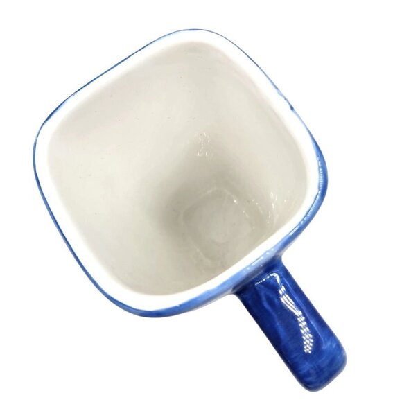 Starbucks Blue Coffee Cup Made in Italy, Blue Ombre 14 oz LARGE Handle Square sh - Picture 5 of 6